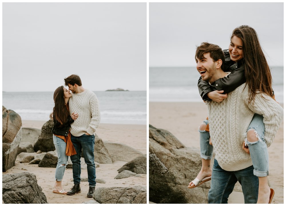man and woman kiss on beach