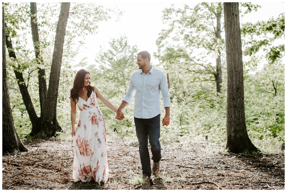 woodsy engagement session