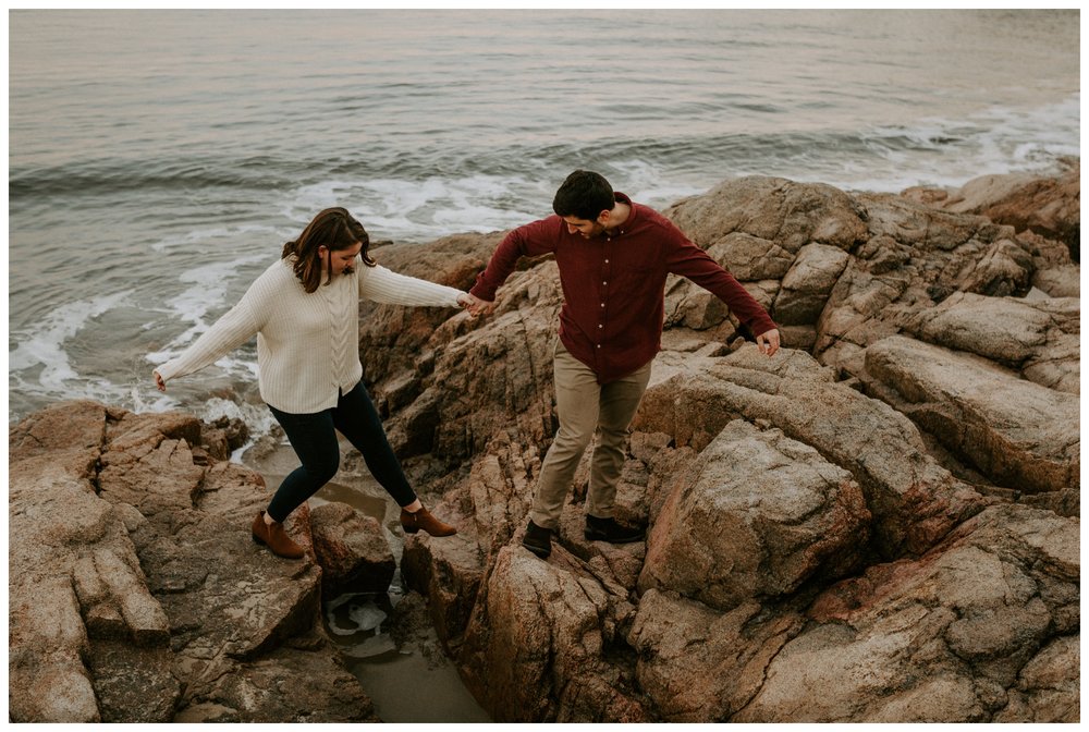 A Coastal Sunset Engagement at Singing Beach and Lynn Woods in Essex ...