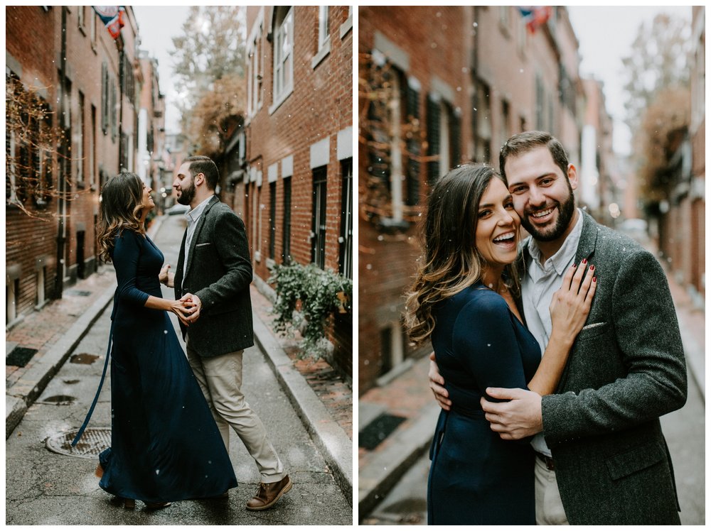 A Snowy Winter Engagement Session in Beacon Hill, Boston