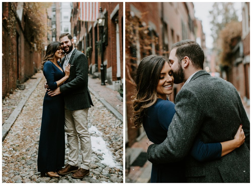 A Snowy Winter Engagement Session in Beacon Hill, Boston